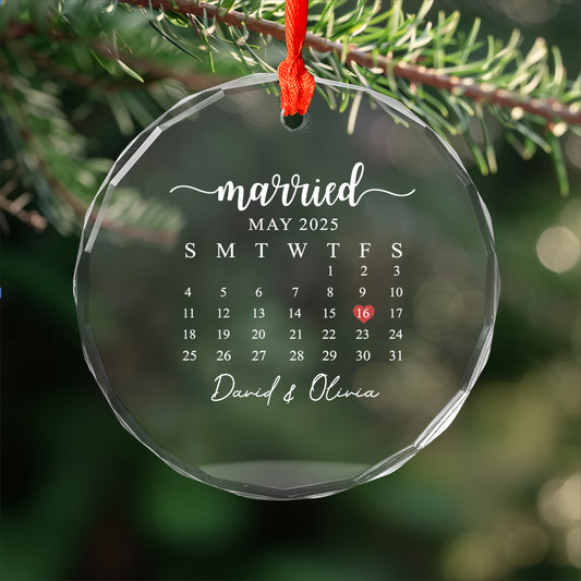 Personalized First Christmas Custom Date Married Couple