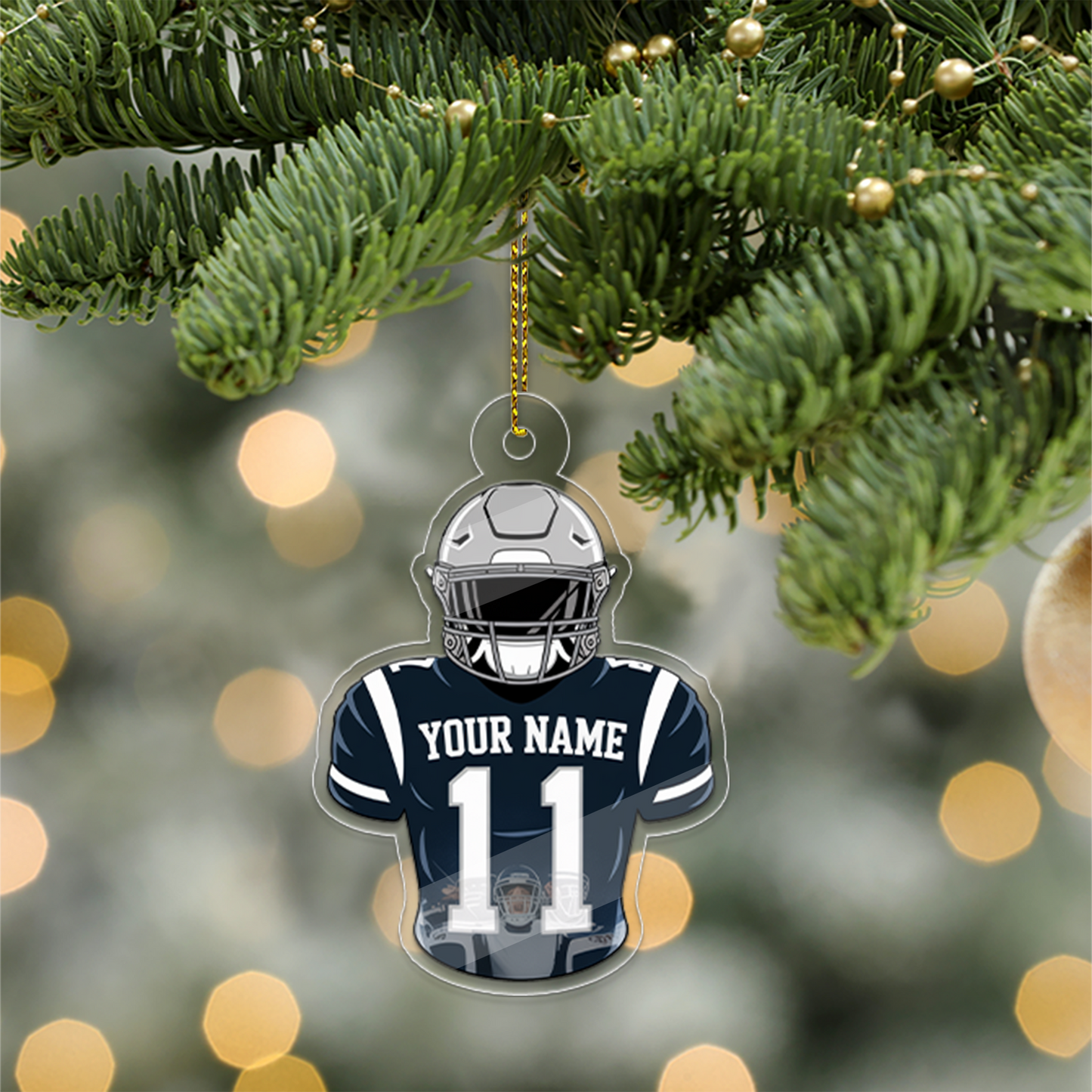 Custom Name American Football 1 Acrylic Ornament Christmas Gift