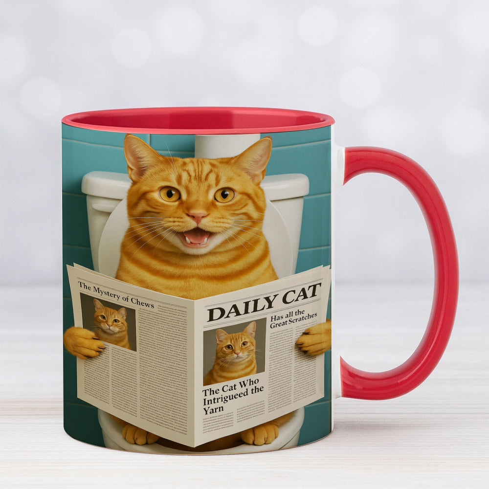 Custom Photo Cat Toilet Bathroom Mug Wall Art