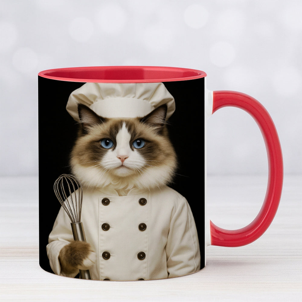 Custom Photo Cat Chef Mug _ Gift For Cat Lovers