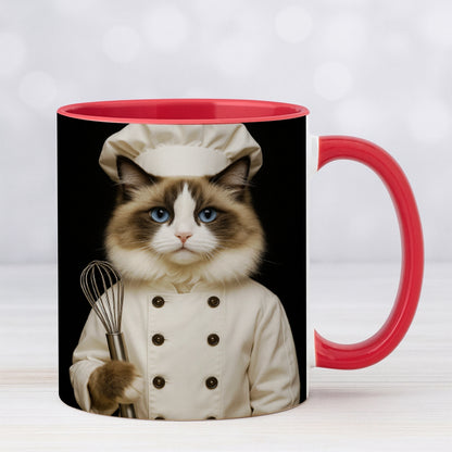 Custom Photo Cat Chef Mug _ Gift For Cat Lovers