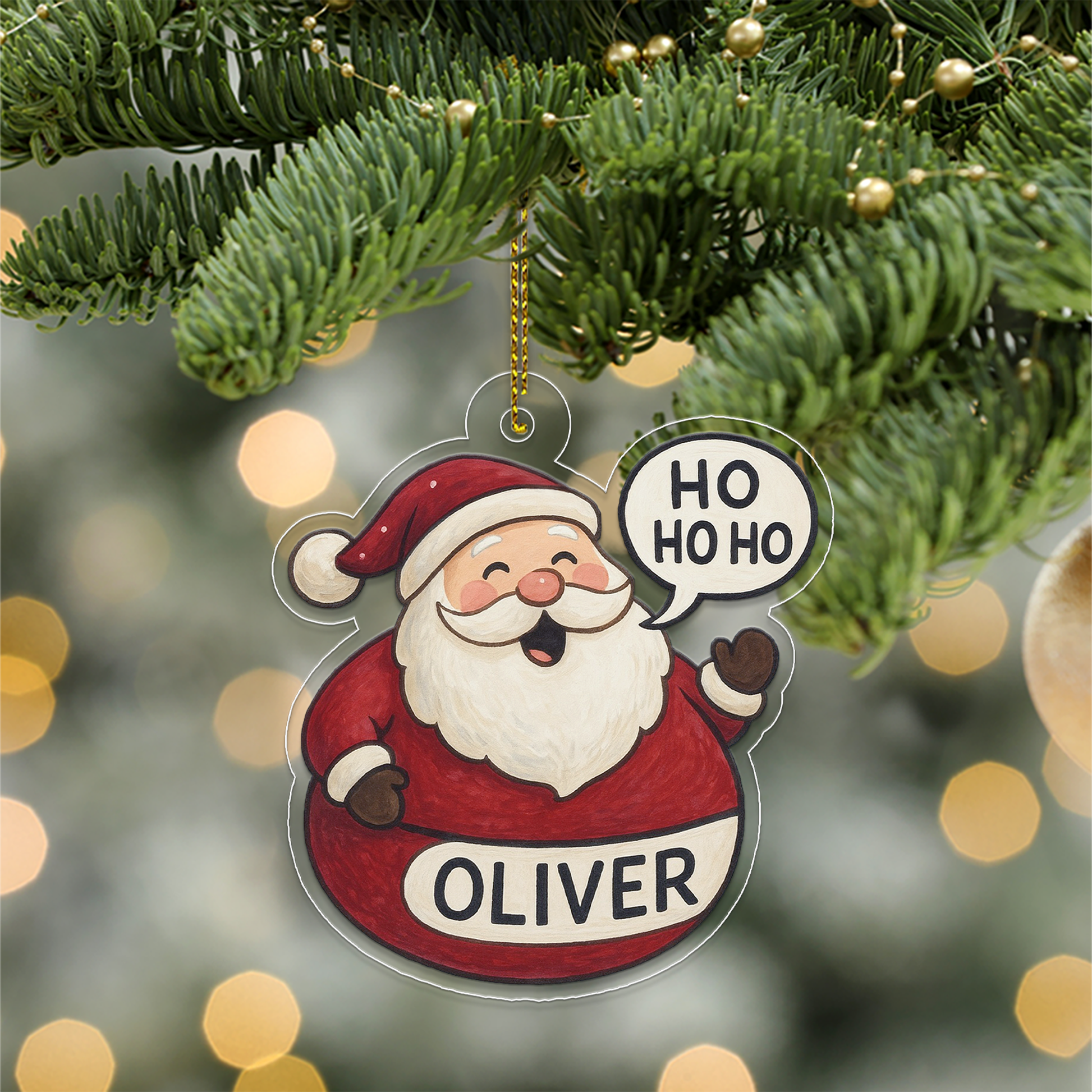 Personalized Santa Claus Ho Ho Ho Christmas Ornament, Personalized Santa Ornament, Merry Christmas Decor, Perfect Holiday Gift