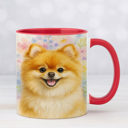 Custom Photo Dog Floral Watercolor Art
