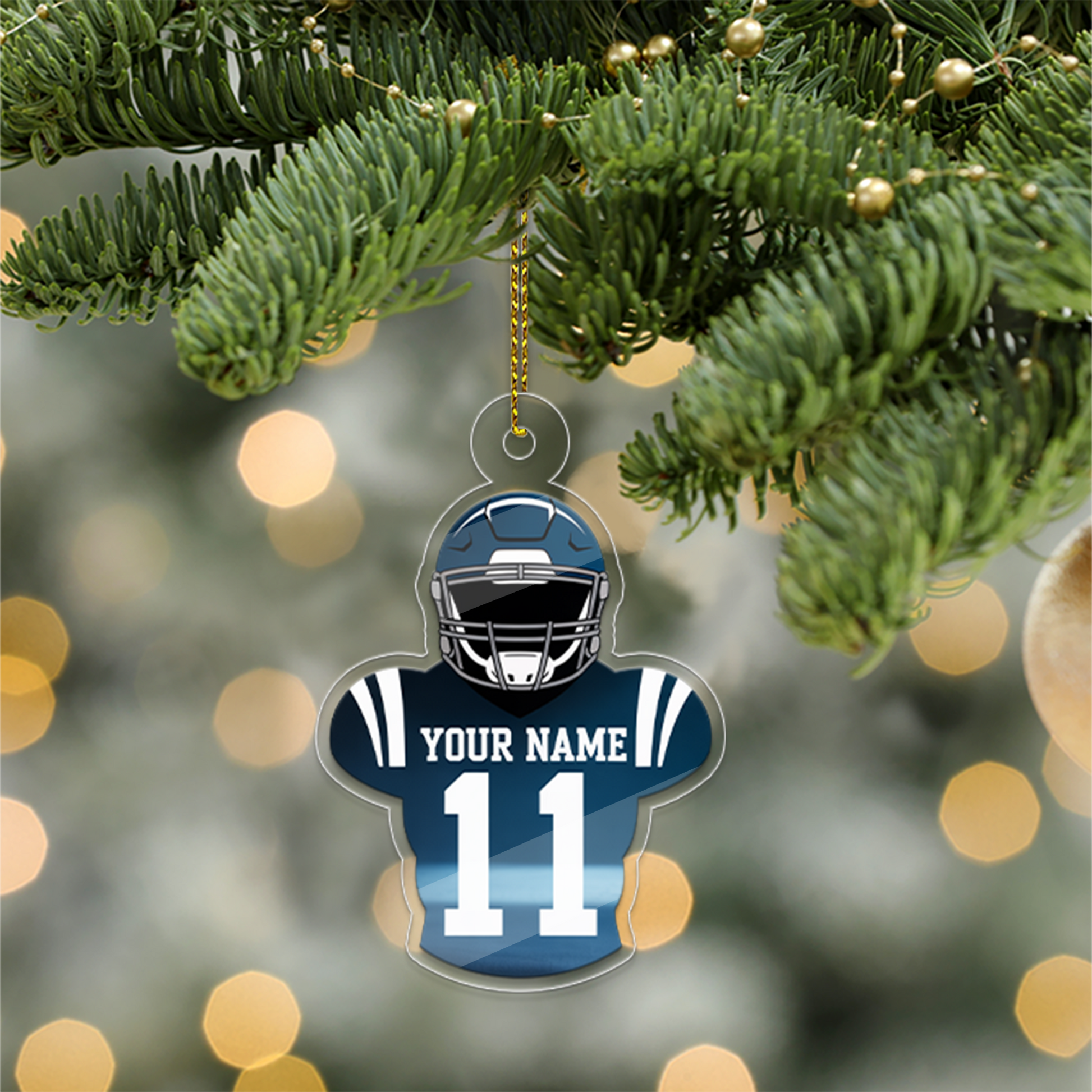 Custom Name American Football 2 Acrylic Ornament Christmas Gift
