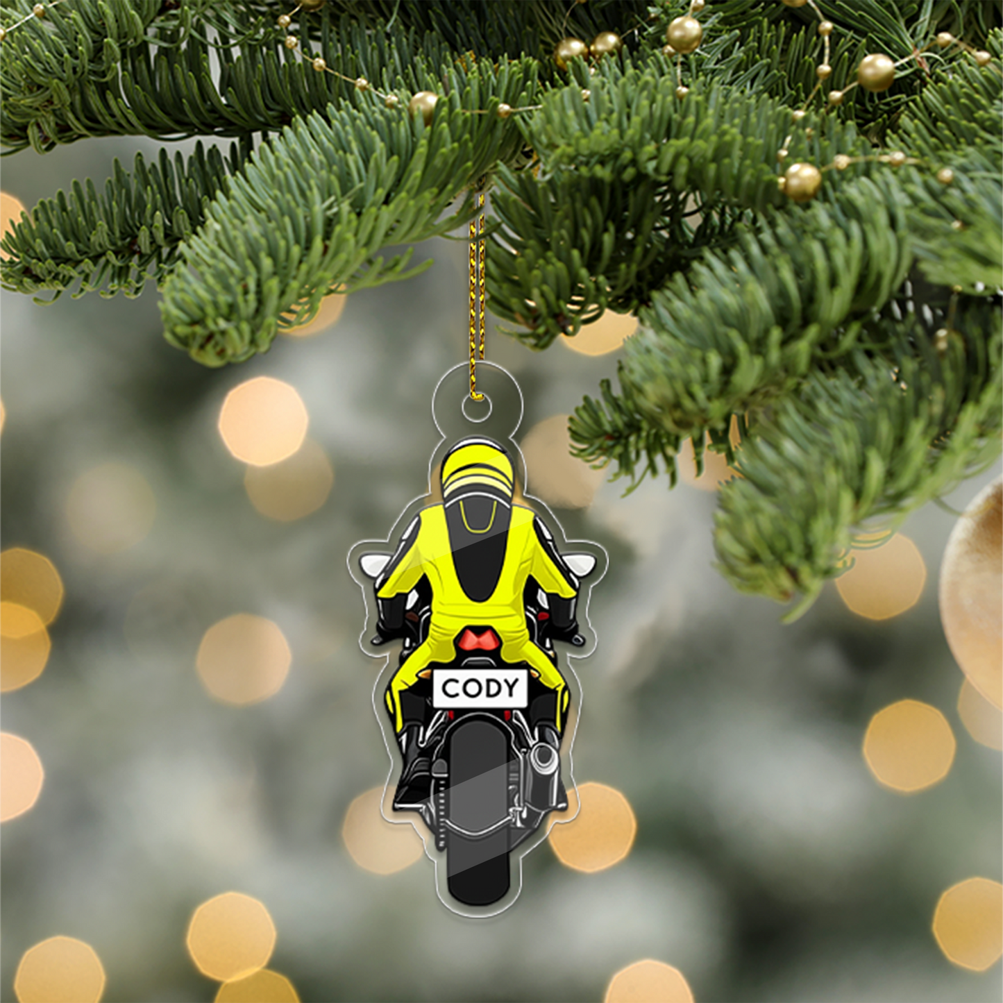 Custom Name Motorcycle Christmas Acrylic Ornament Christmas Gift