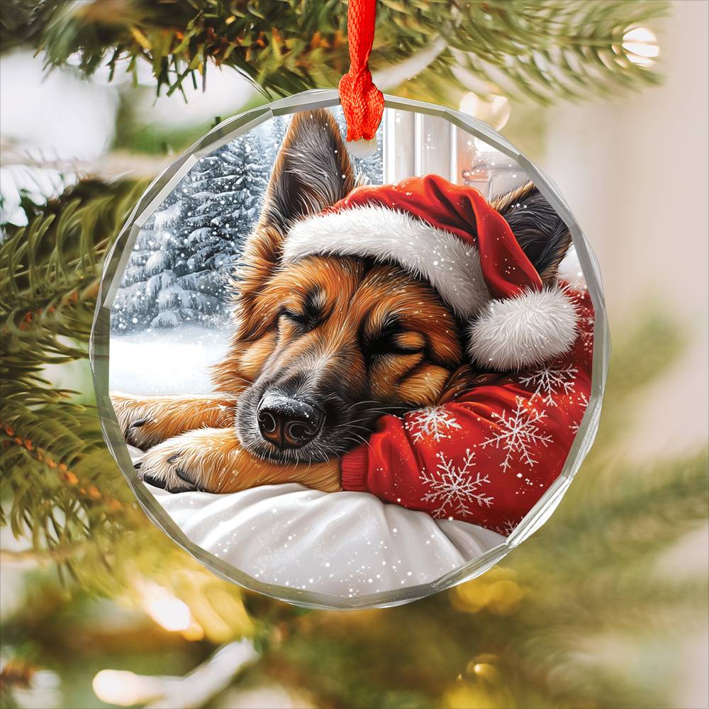 German Shepherd Dog Sleeping In Bed Design 1