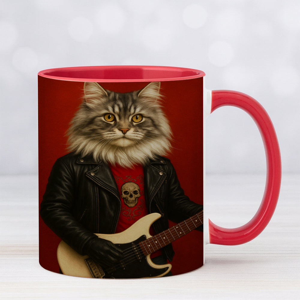 Custom Photo Guitarist Cat MugGift For Cat