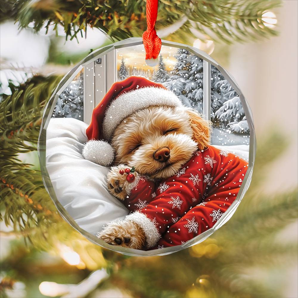 Poodle Dog Sleeping In Bed Design 3