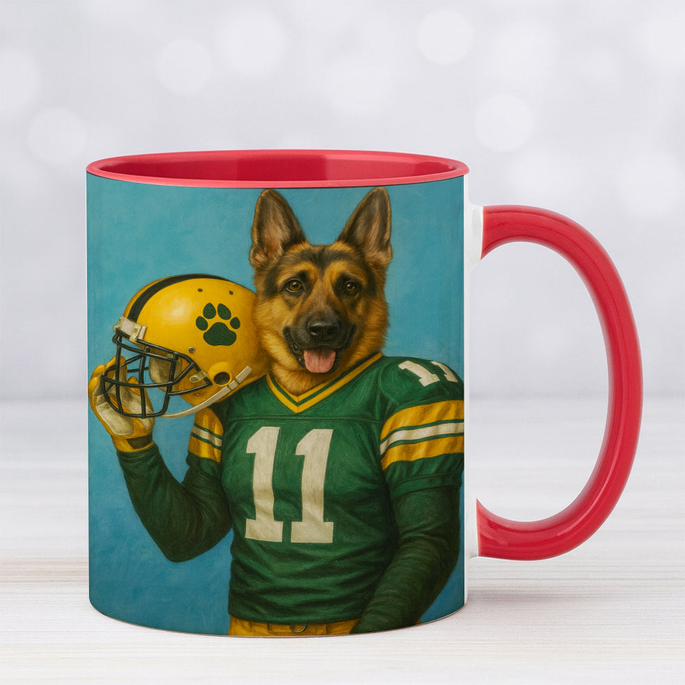 Custom Dog Photo Football Player Mug