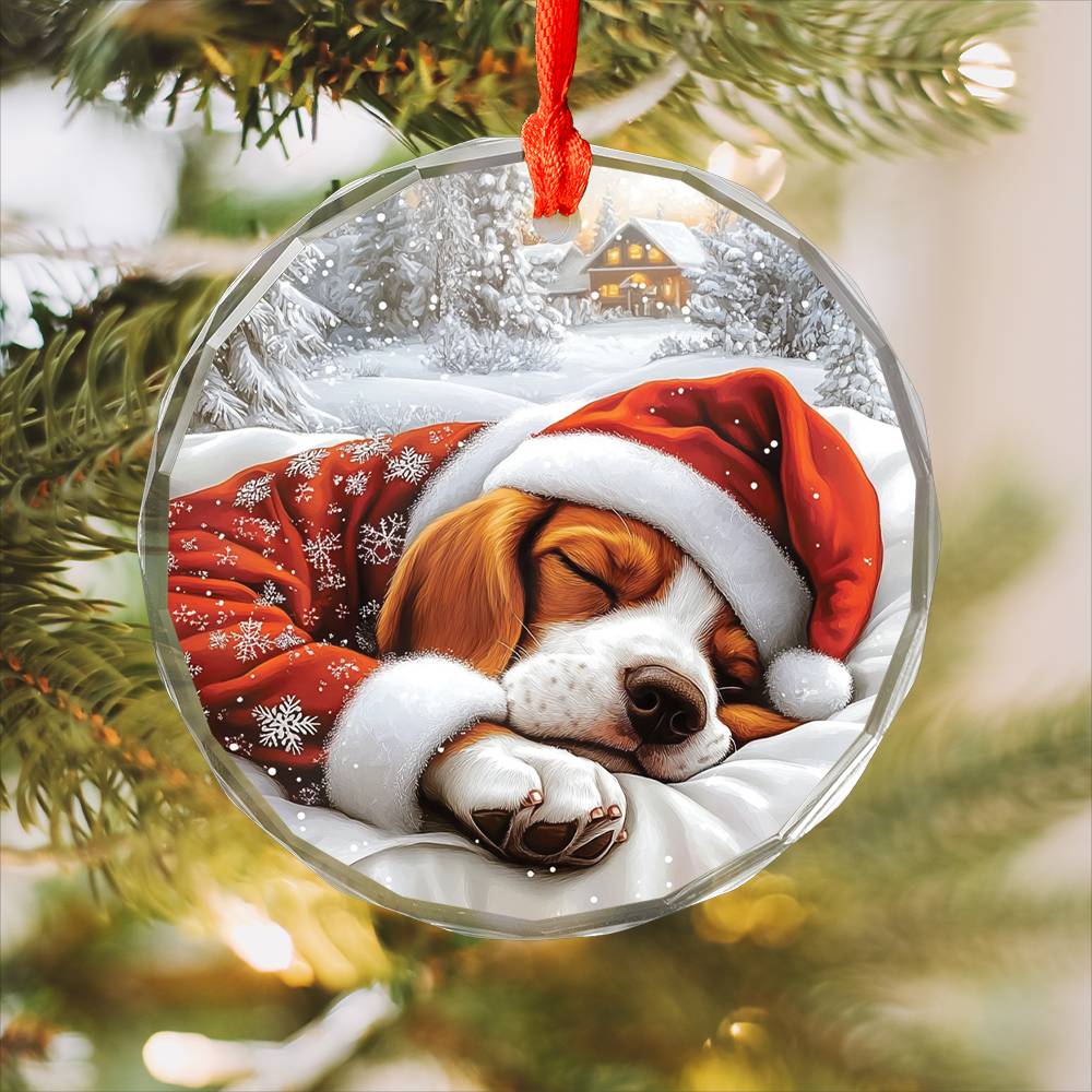 Basset Hound Dog Sleeping In Bed Design 3