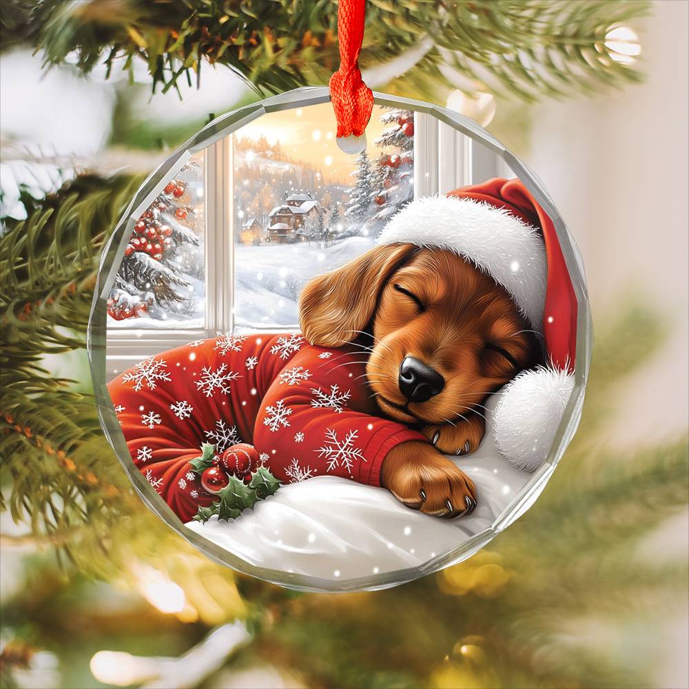 Dachshund Dog Sleeping In Bed Design 2