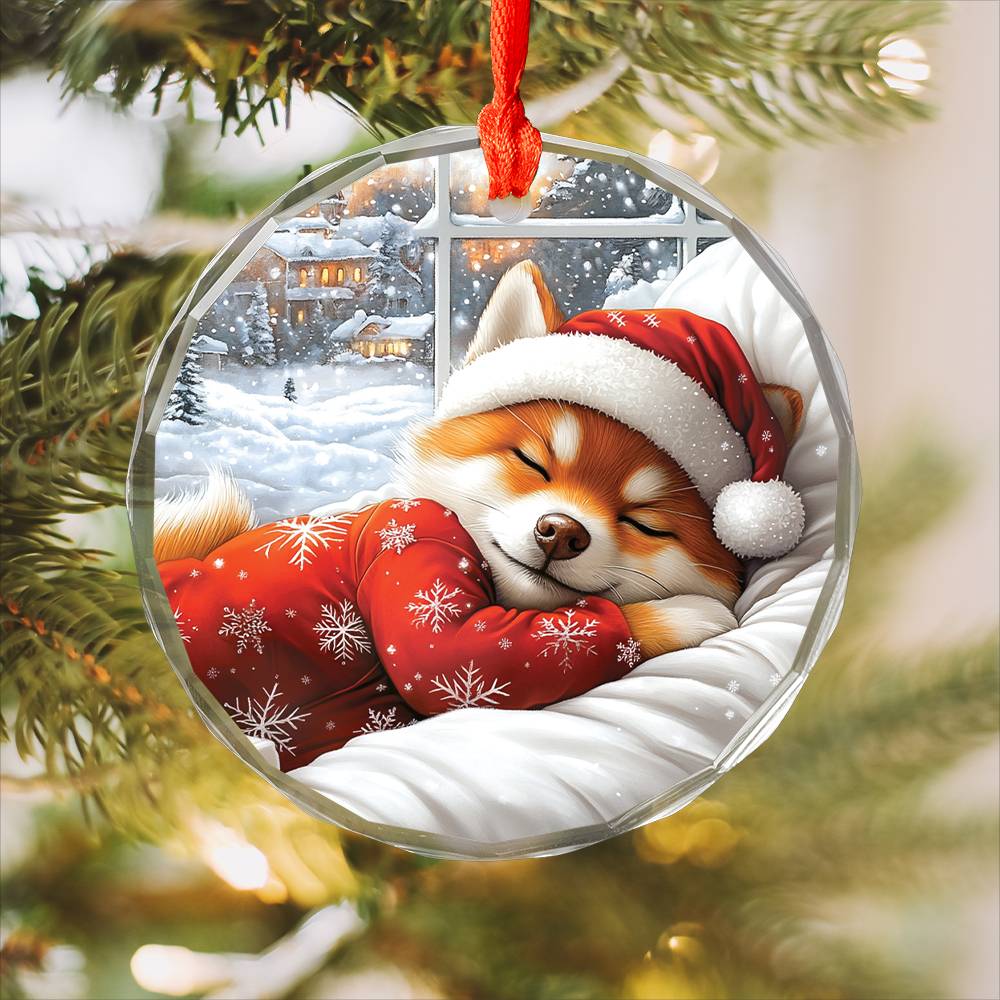 Shiba Inu Dog Sleeping In Bed Design 1