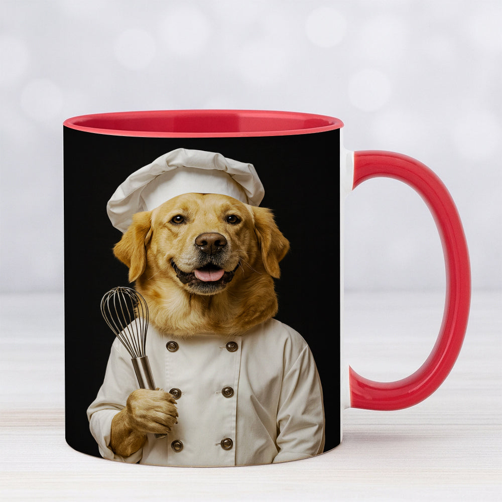 Custom Photo Dog Chef Mug _ Gift For Dog Lovers