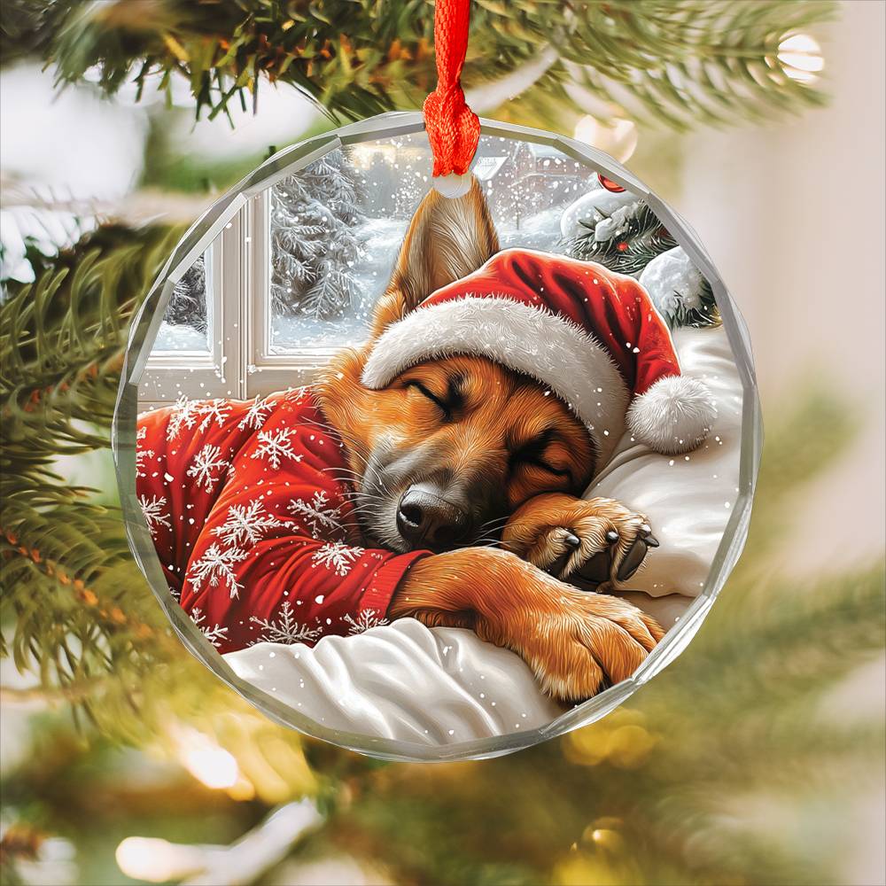 German Shepherd Dog Sleeping In Bed Design 4
