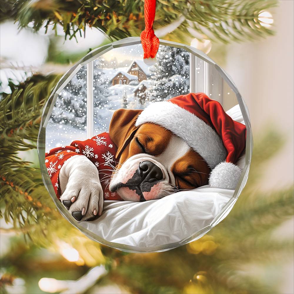 Boxer Dog Sleeping In Bed Design 2