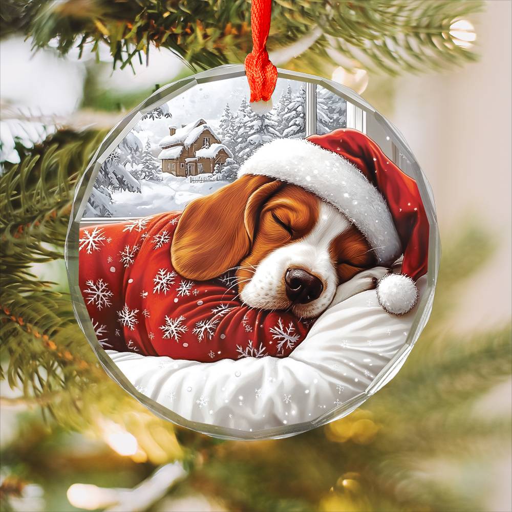 Basset Hound Dog Sleeping In Bed Design 4