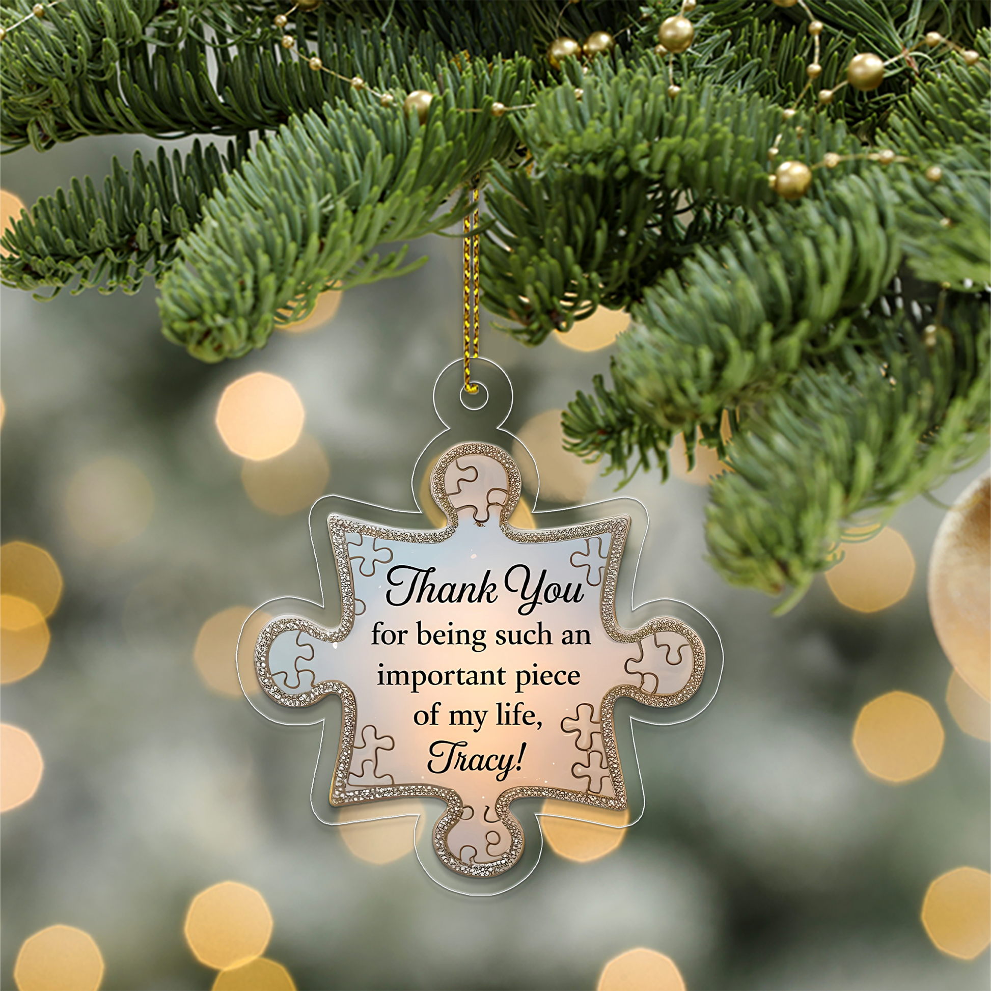 Personalized A Cherished Piece of Friendship to Treasure Ornament, Personalized Best Friend Keepsake, Best Friend Gift, Thank You Gift
