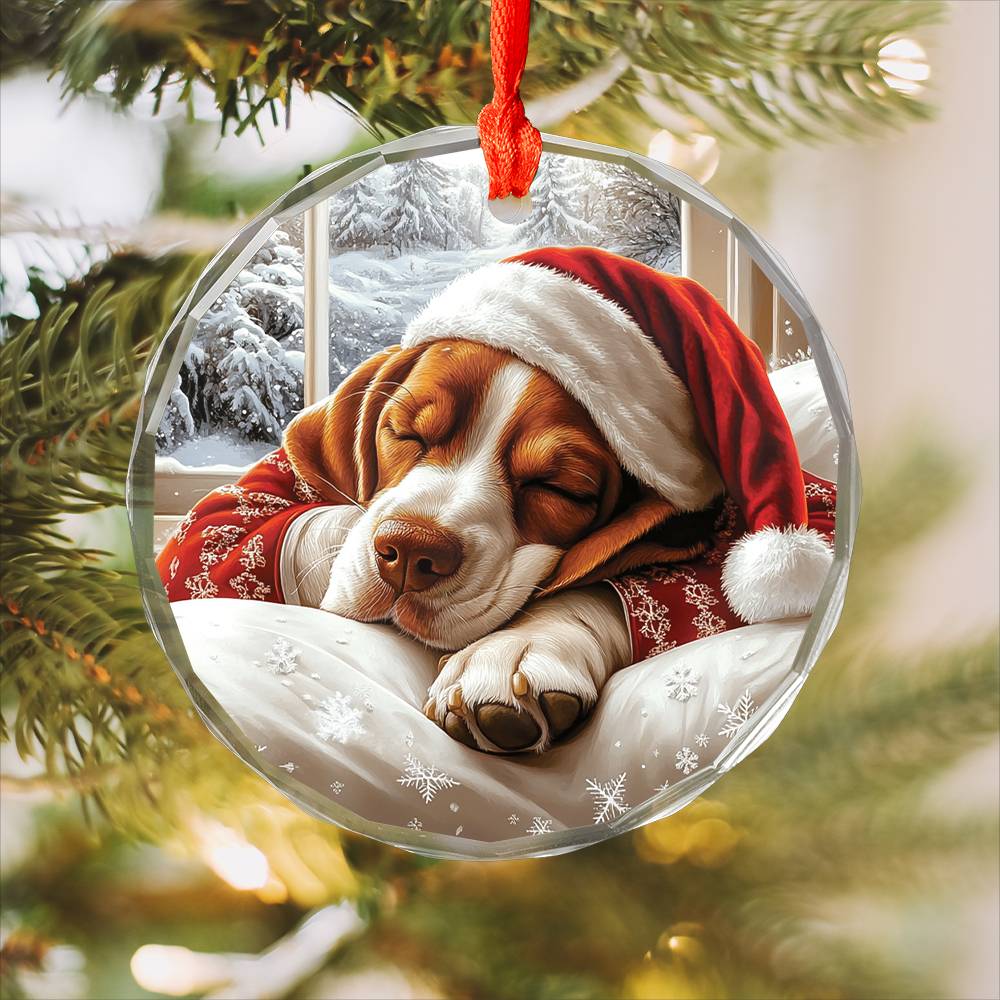 Basset Hound Dog Sleeping In Bed Design 2