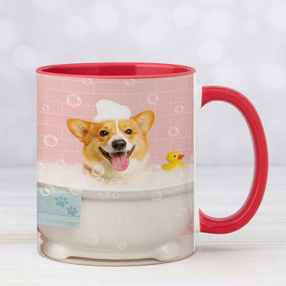 Custom Photo Dog In Bath Mug Gift For Dog Lovers