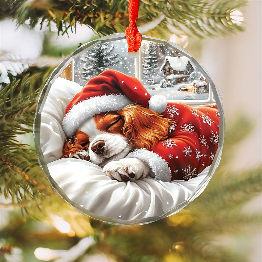 Cavalier King Charles Spaniel Dog Sleeping In Bed Design 3