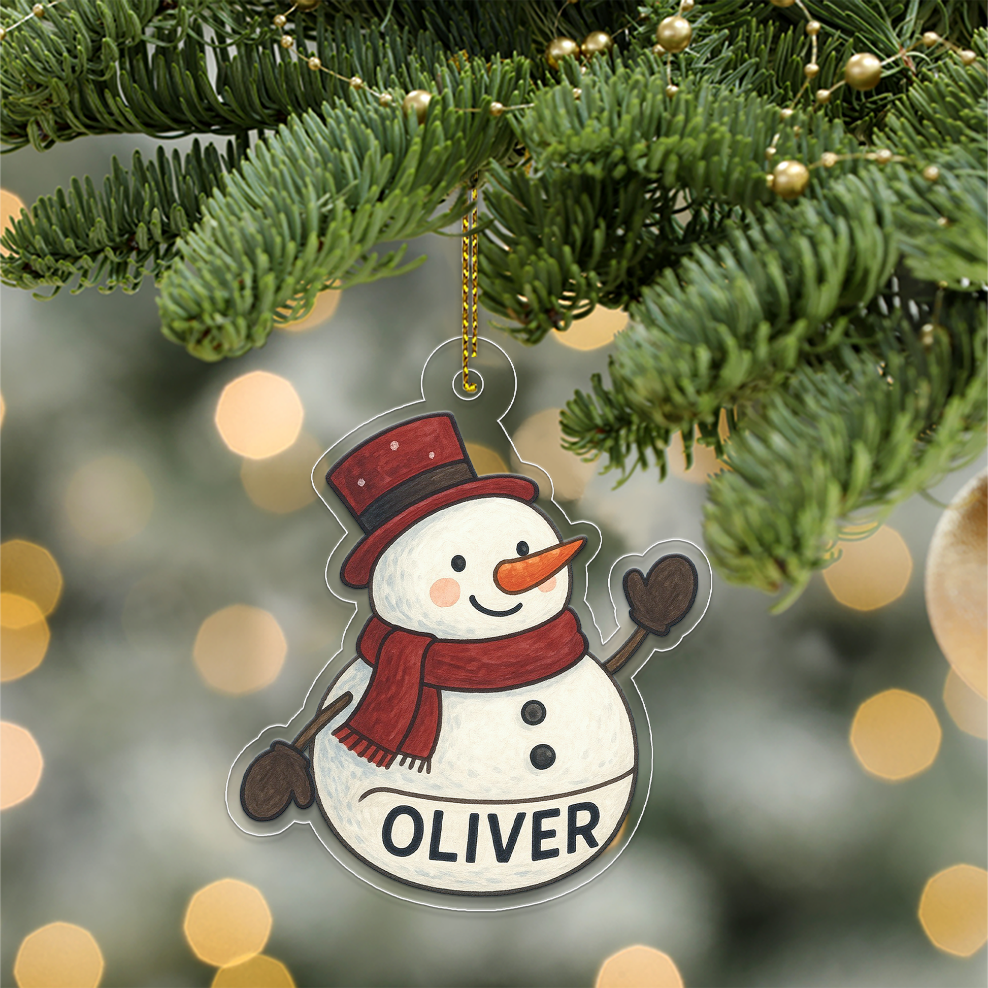 Personalized Snowman Ornament, Holiday Snowman Ornament, Snowman Decor, Gift for Family and Kids, Personalized Family Christmas Ornament