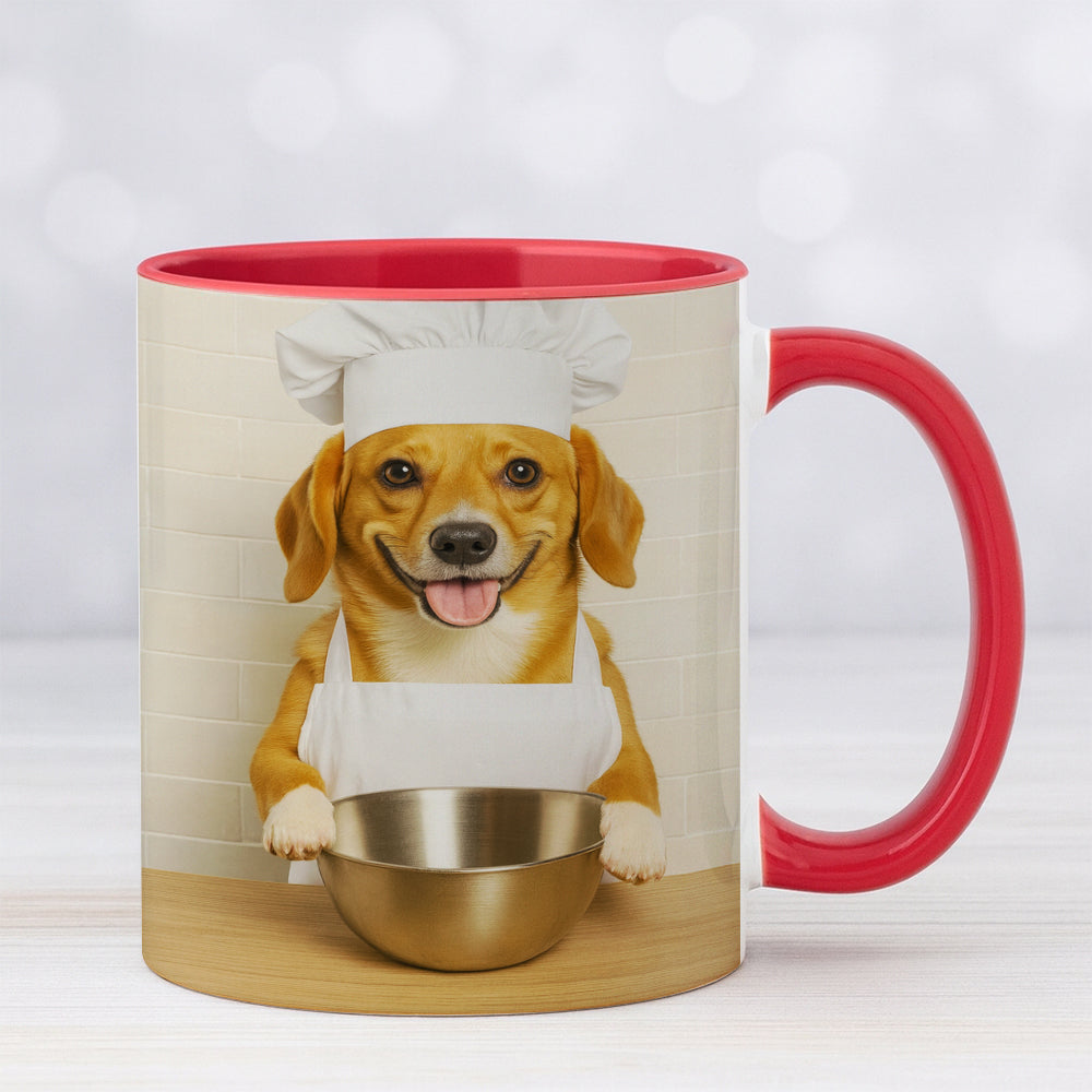 Custom Photo Dog Chef Mug Gift For Dog Lovers