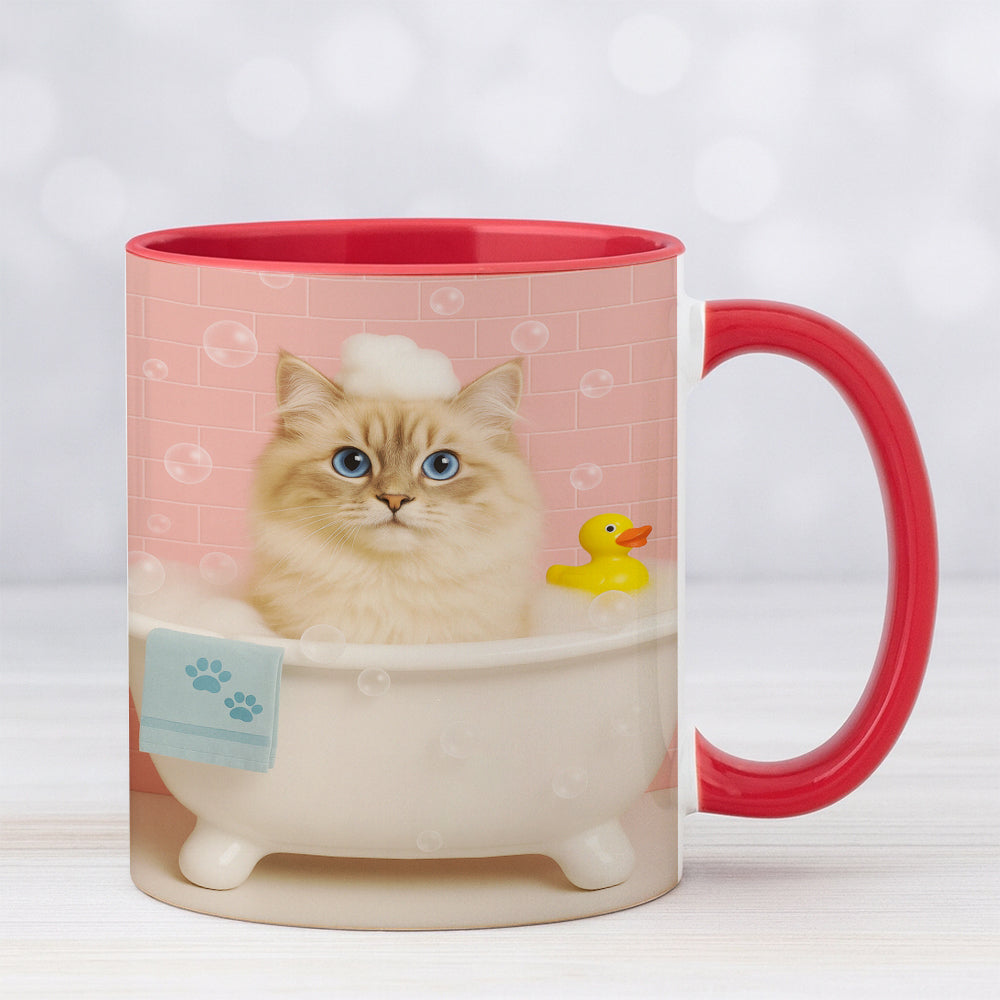 Custom Photo Cat In Bath Mug Gift For Cat Lovers