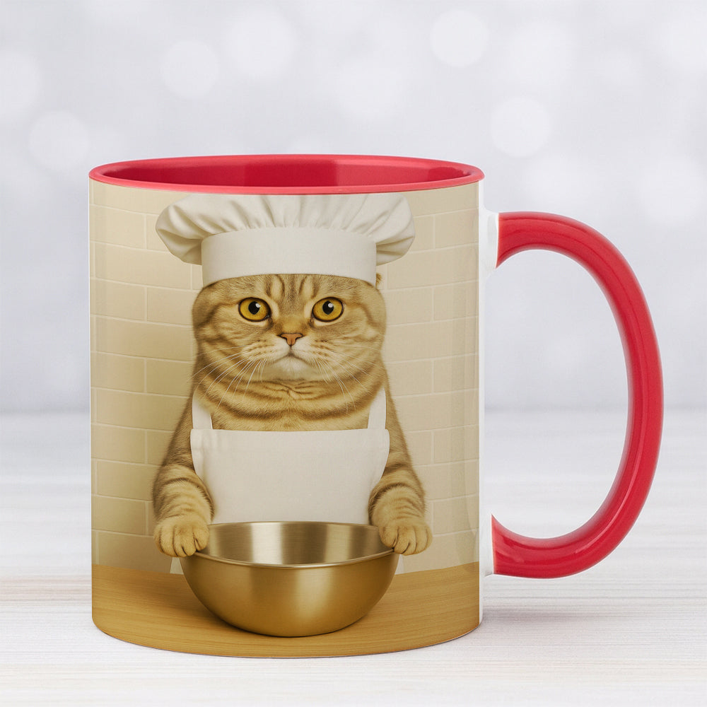Custom Photo Cat Chef Mug Gift For Cat Lovers