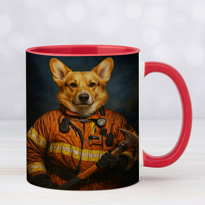 Custom Dog Photo Firefighter Mug _ Gift For Dog Lovers