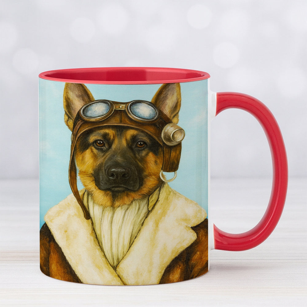 Custom Photo Portrait Pilot Mug Gift For Dog Lovers