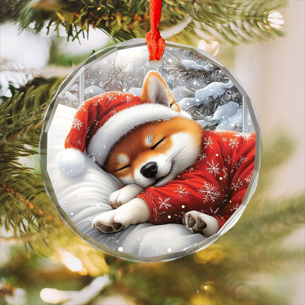 Shiba Inu Dog Sleeping In Bed Design 3