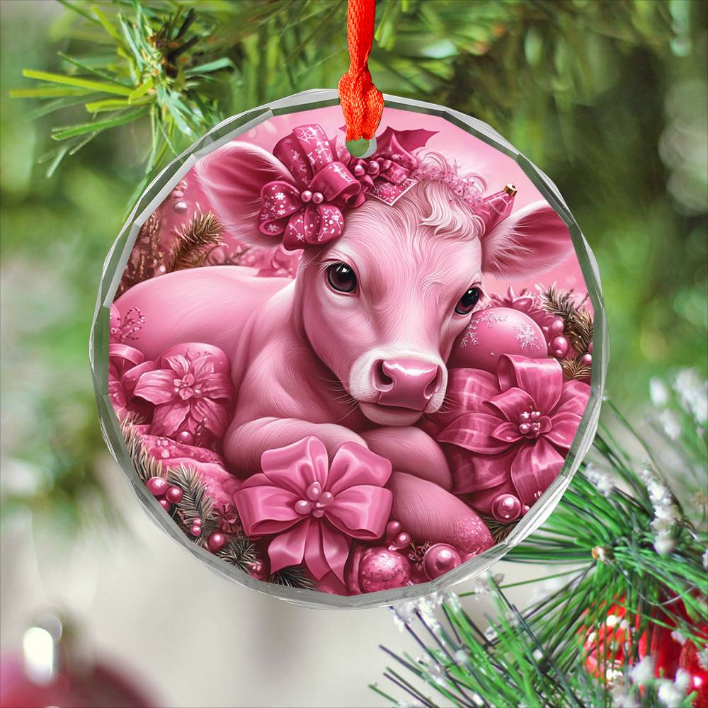 Jersey Cow Pink Christmas Design