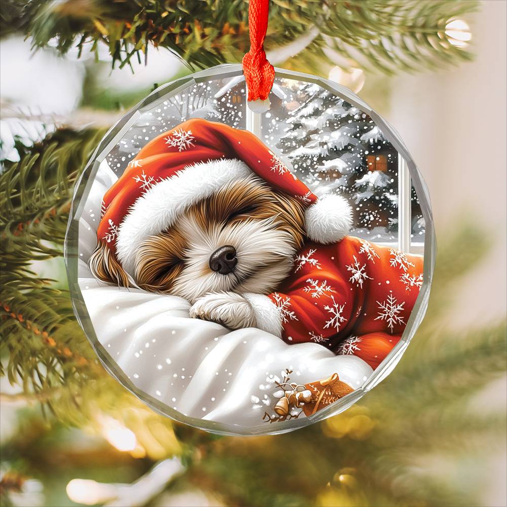 Shih Tzu Dog Sleeping In Bed Design 3