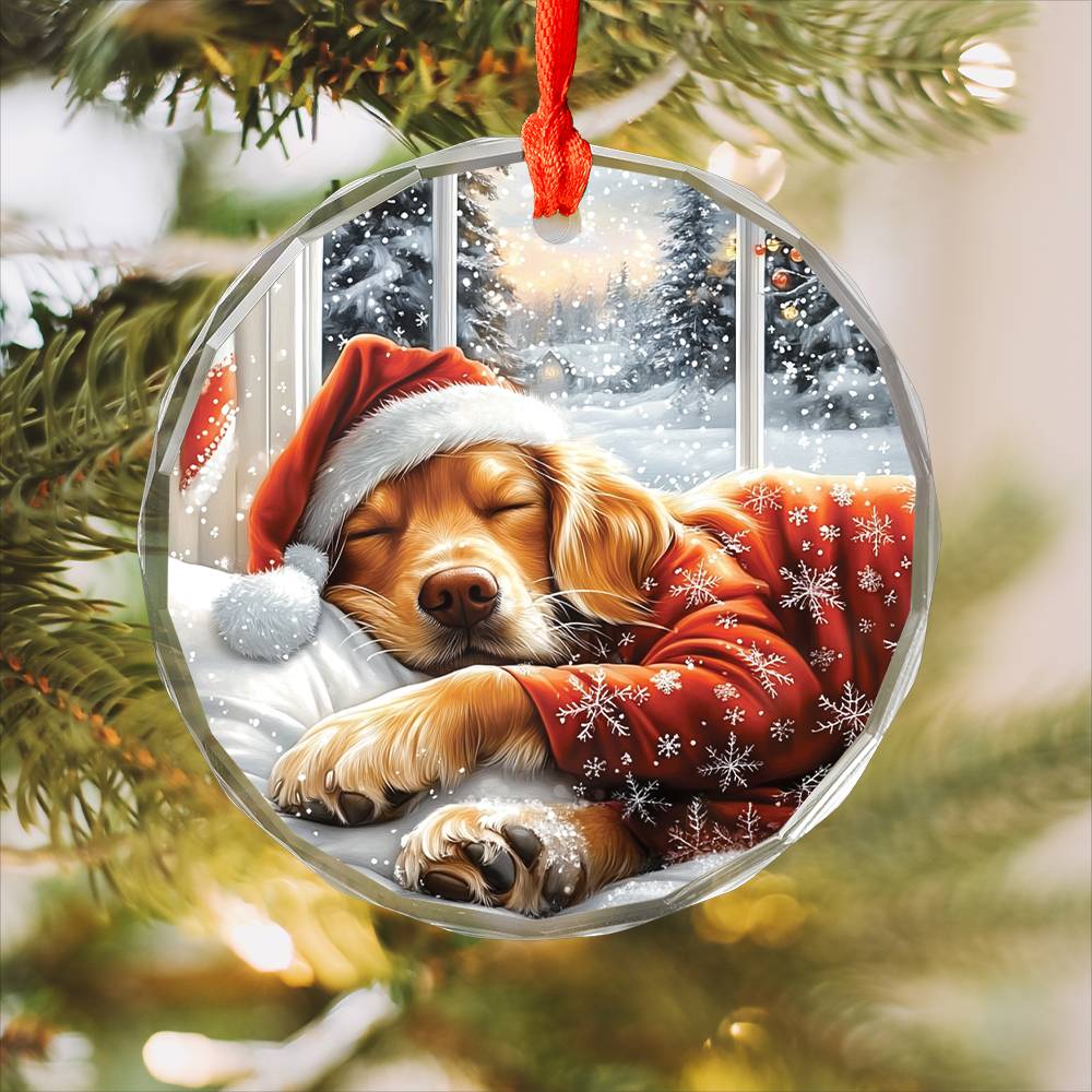Golden Retriever Dog Sleeping In Bed Design 2