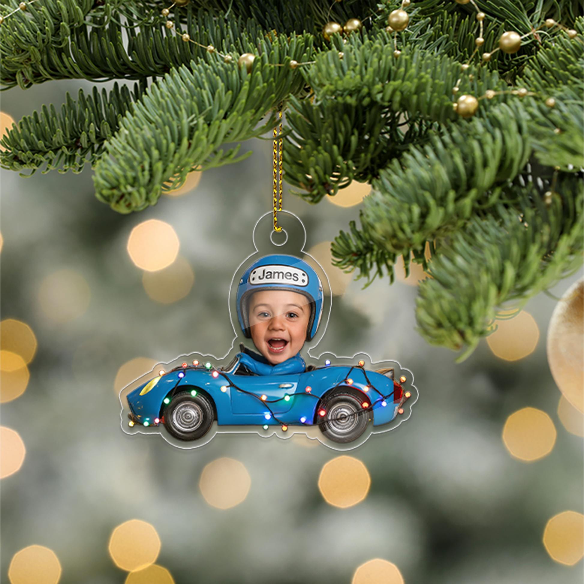Custom Photo Drive Car Acrylic Ornament, Funny Christmas Ornament, Custom Face Picture Ornament, Christmas Tree Decor