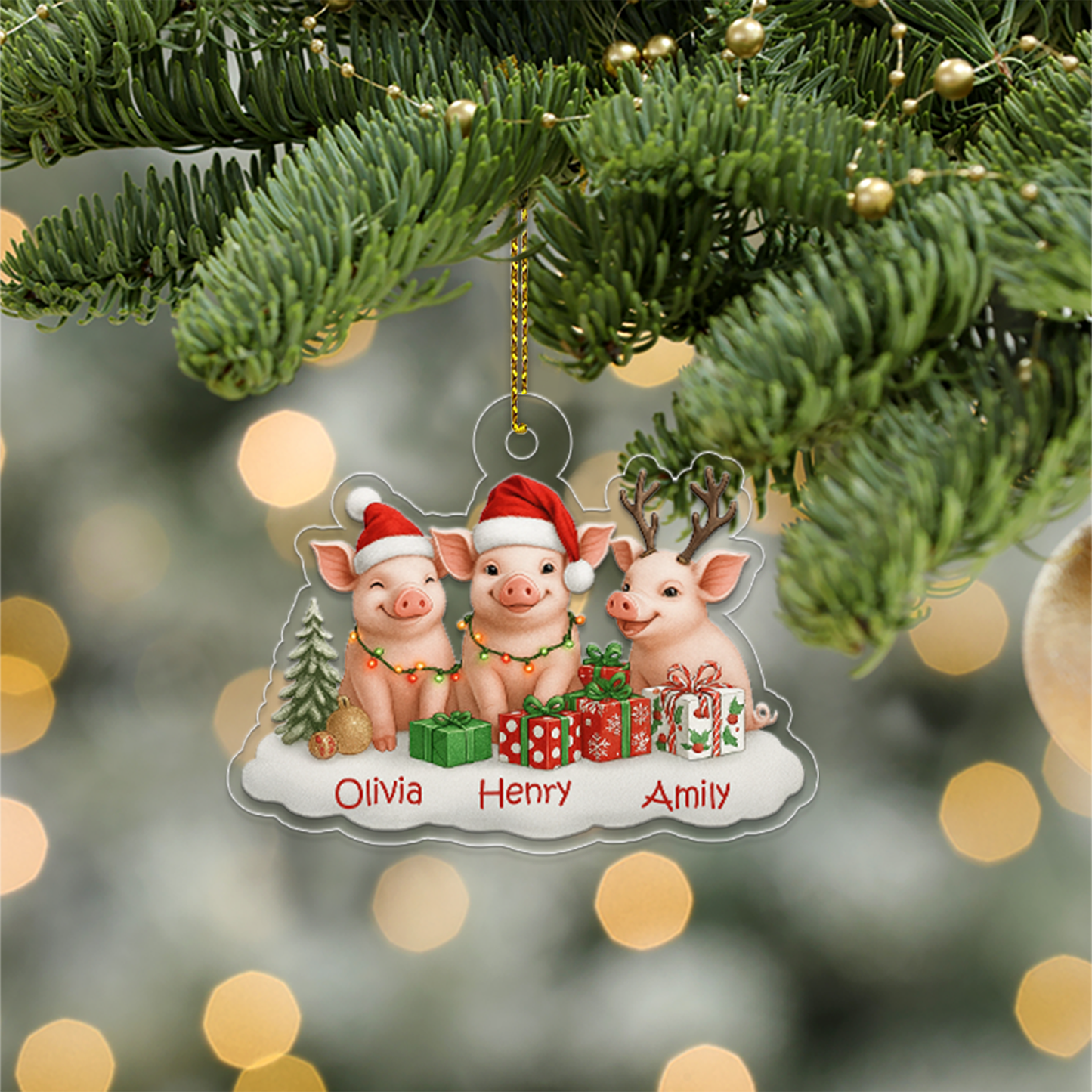 Custom Name Xmas Pig Animal Lover