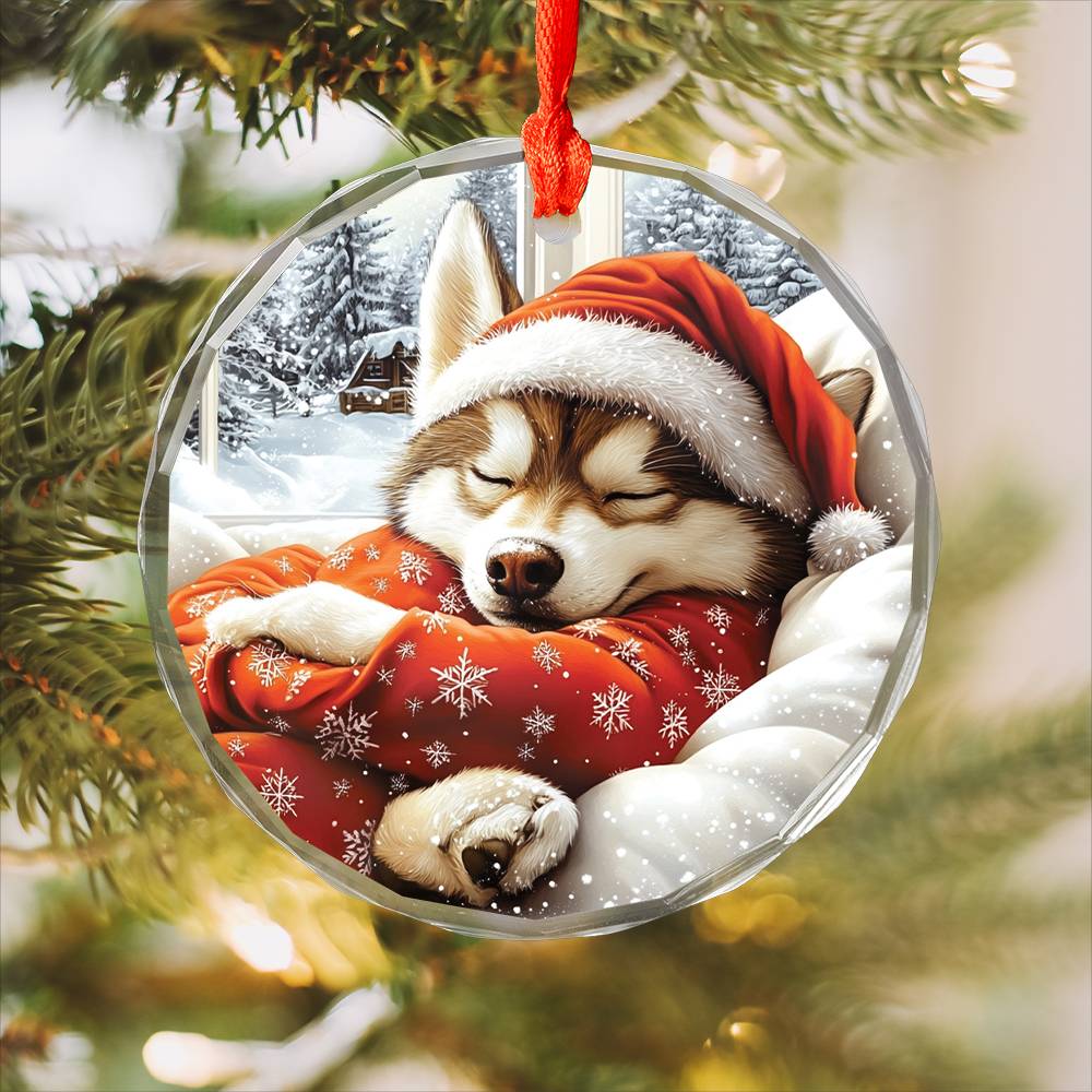 Siberian Husky Dog Alpaca Sleeping In Bed Design 4