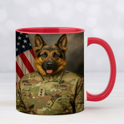 Custom Dog Photo Us Army Mug _ Gift For Dog Lovers