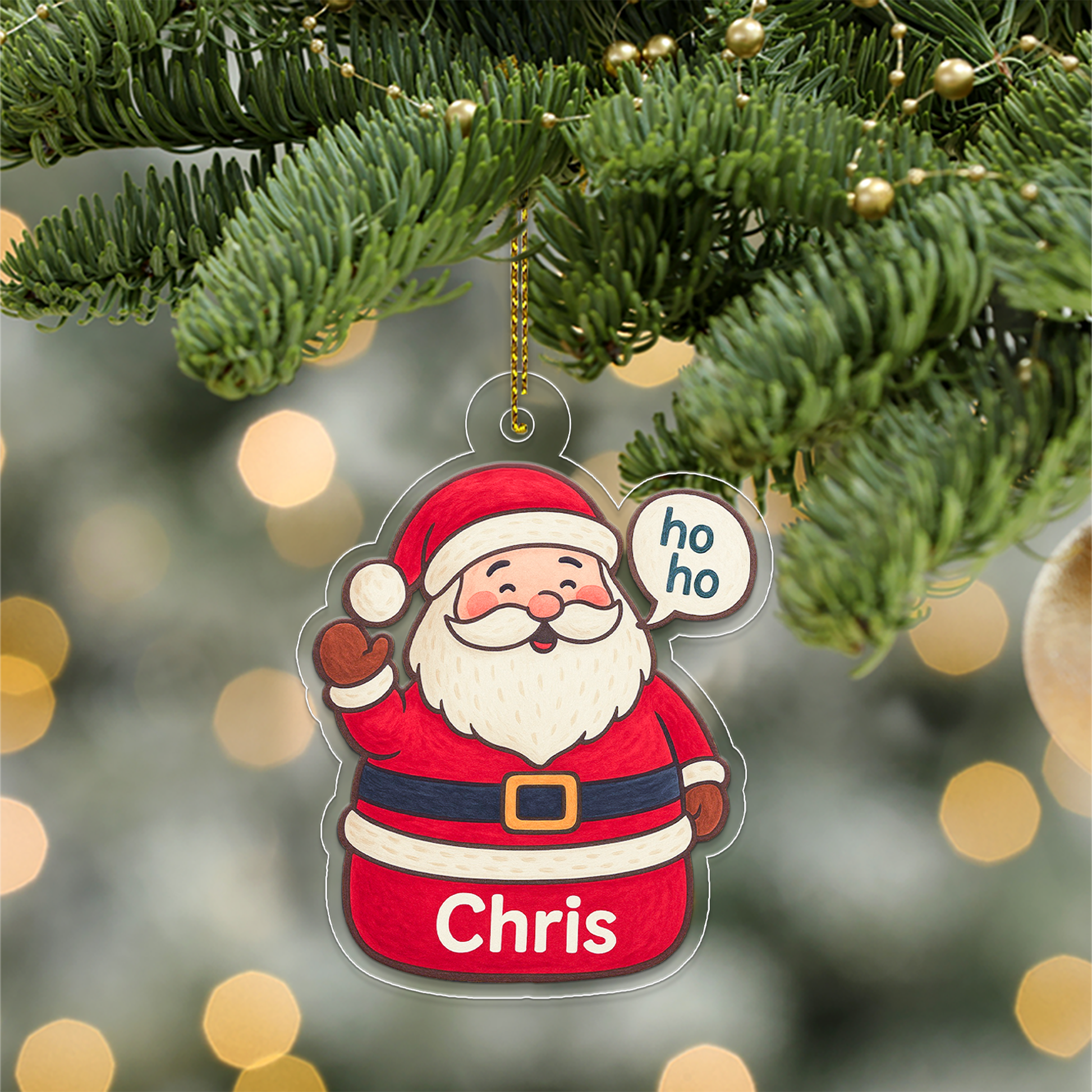 Personalized Santa Claus Christmas Ornament, Personalized Santa Ornament, Merry Christmas Decor, Perfect Holiday Gift