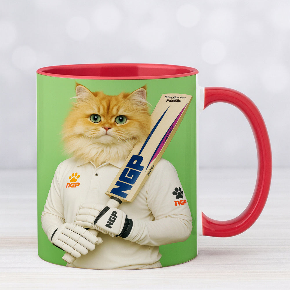 Custom Photo Cricketer Cat Mug Gift For Cat Lovers