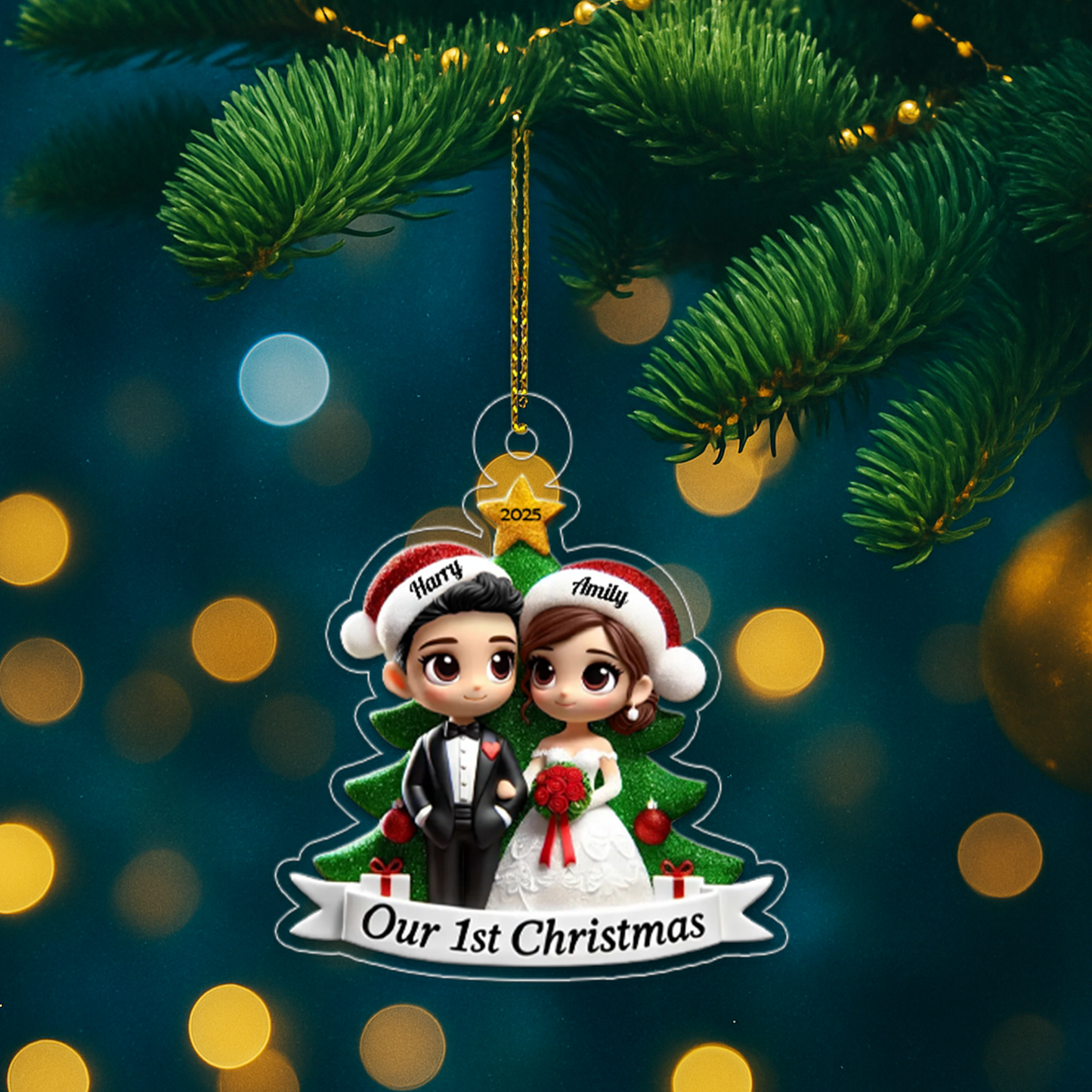 Custom Wedding Couple First Christmas
