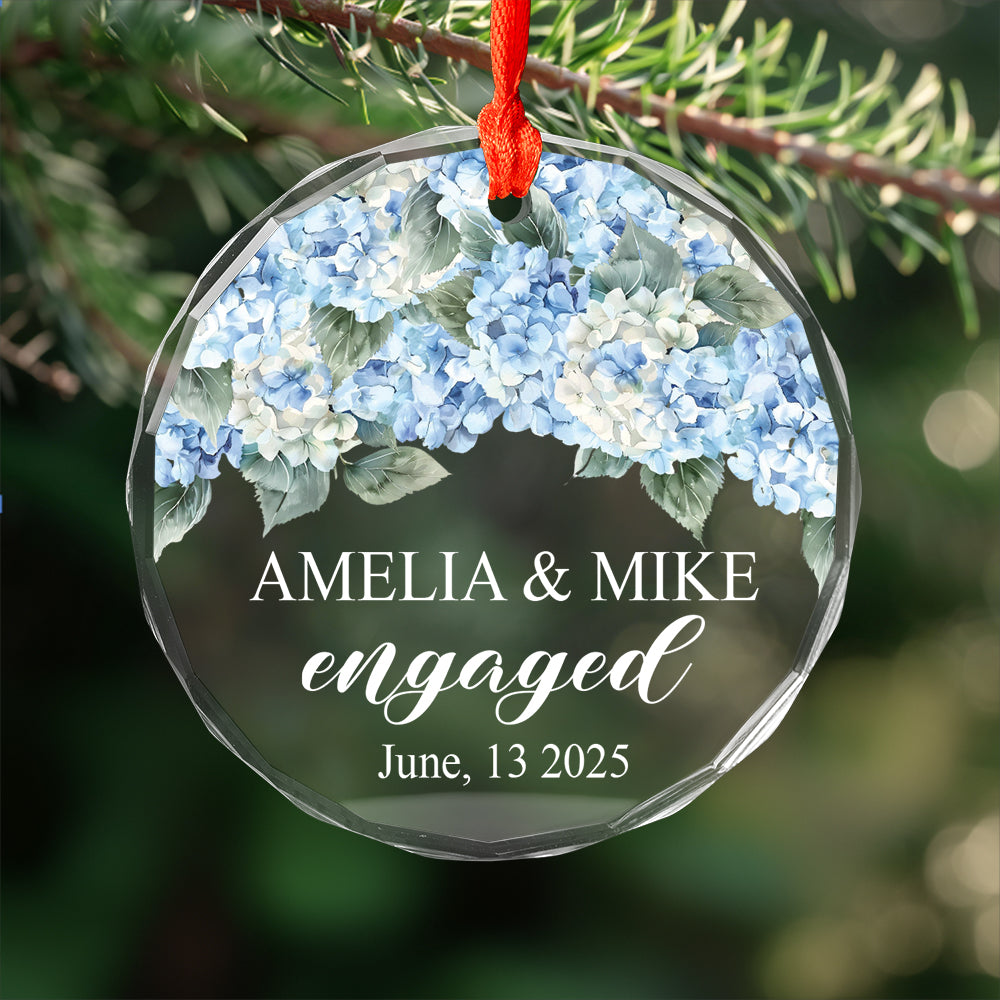 Custom Name And Date Engaged For Couple Wedding