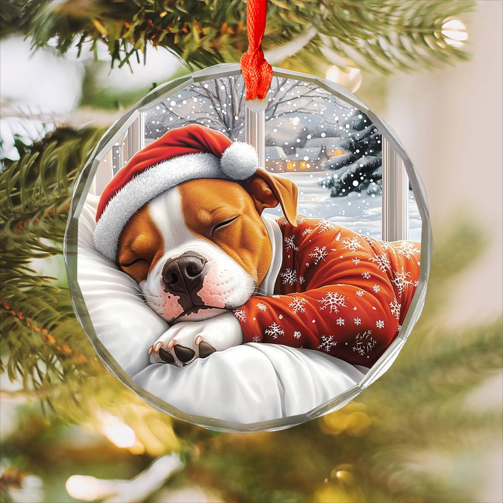 Staffordshire Bull Terrier Dog Sleeping In Bed Design 2