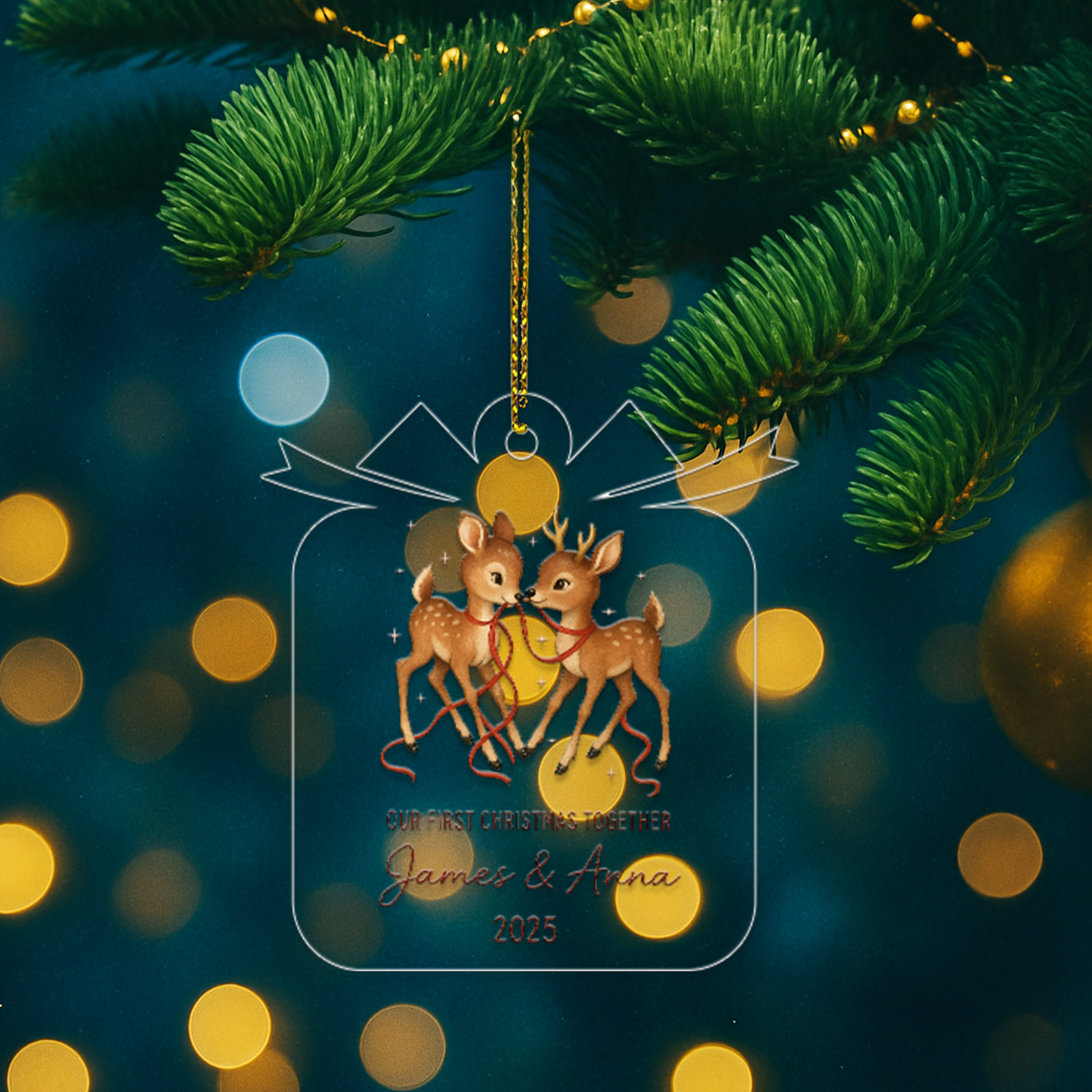 Custom Name Couple Deer Design