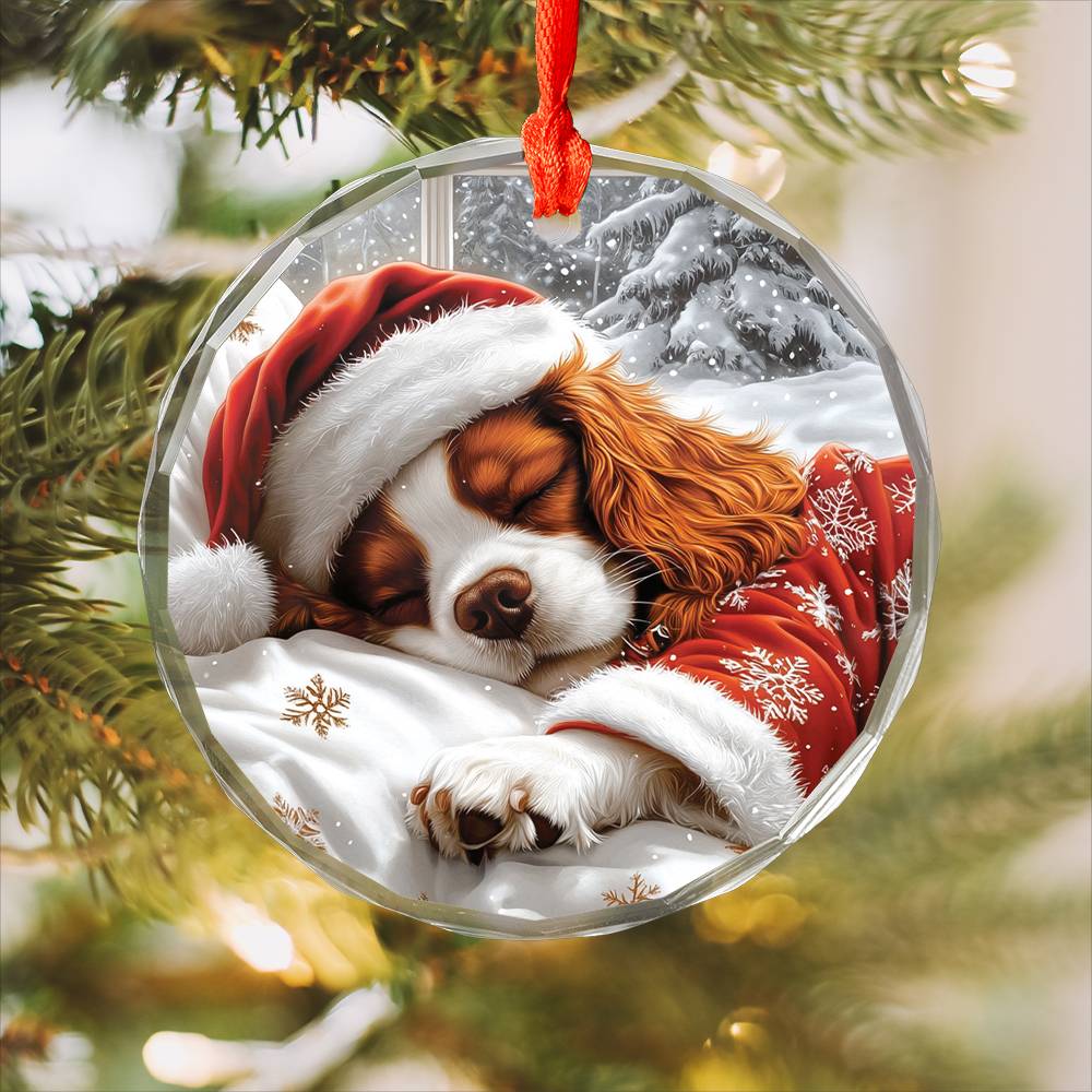 Cavalier King Charles Spaniel Dog Sleeping In Bed Design 2