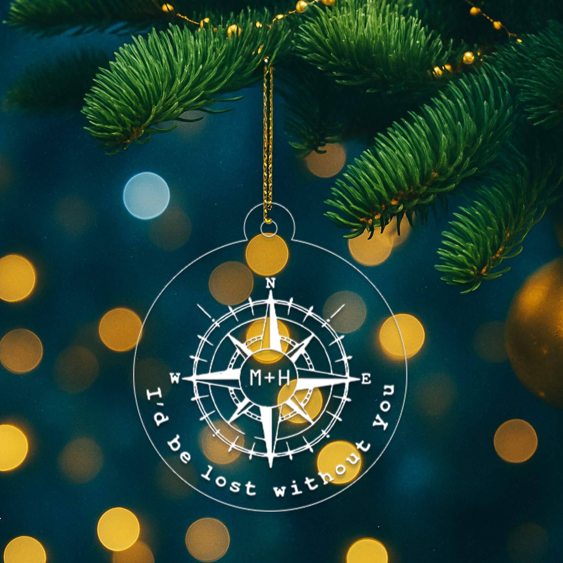 Custom Name Couple Compass Design