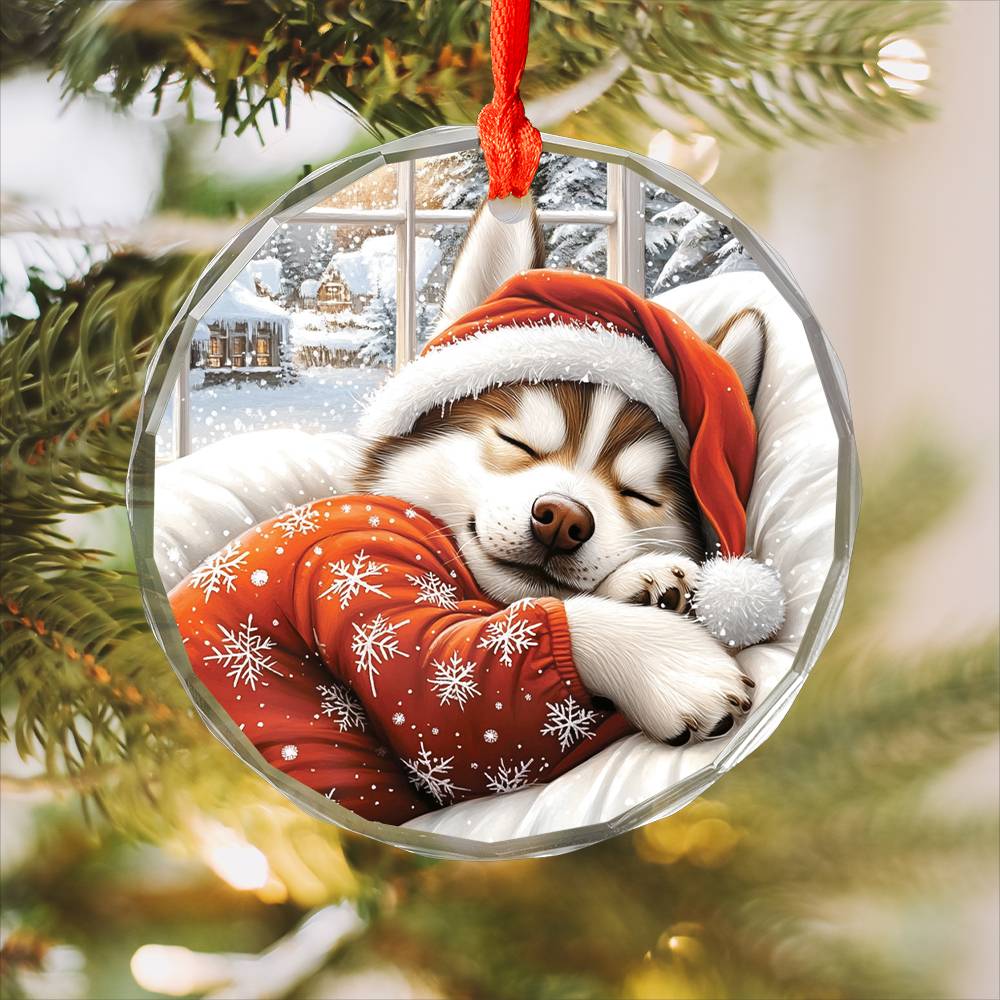 Siberian Husky Dog Alpaca Sleeping In Bed Design 3