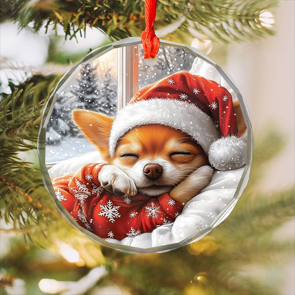 Chihuahua Dog Sleeping In Bed Design 2