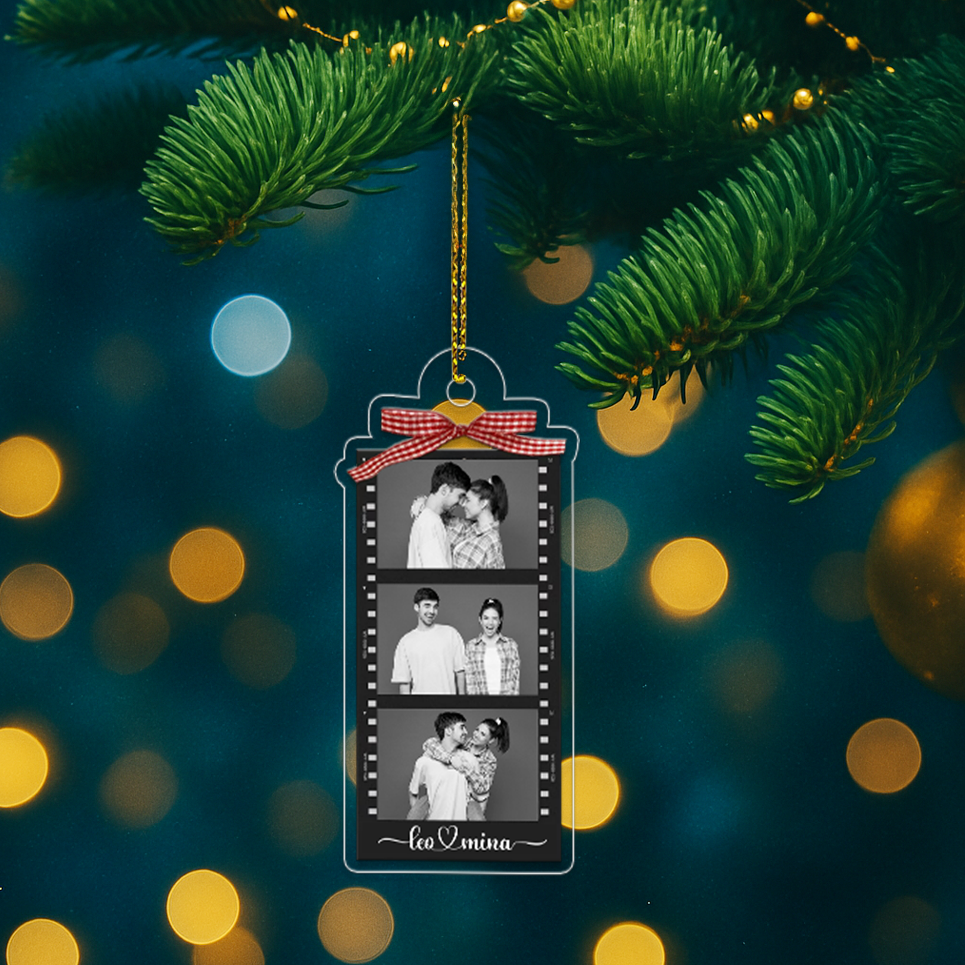 Custom Photo Strip Ornament, Christmas Ornament 2025