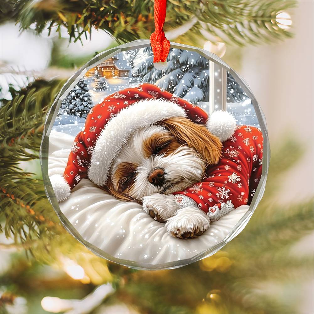 Shih Tzu Dog Sleeping In Bed Design 1